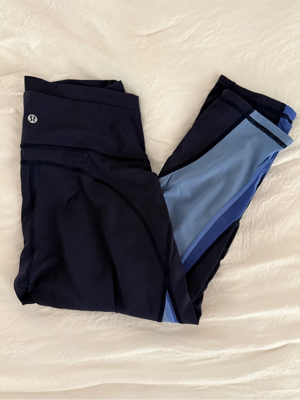 lululemon athletica Navy with Light and Royal Blue Panel Leggings